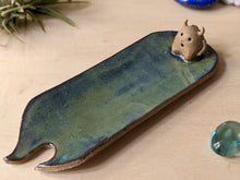 Load image into Gallery viewer, Kiln Friend Stick Incense Holder - Seaweed Green and Blue
