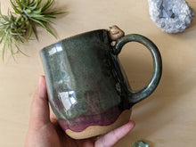 Load image into Gallery viewer, Deep Green and Mulberry Kiln Fiend Mug
