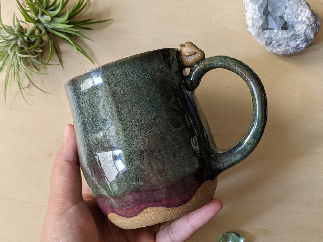 Deep Green and Mulberry Kiln Fiend Mug